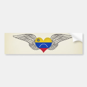 Adesivo Para Carro Eu amo Venezuela - asas