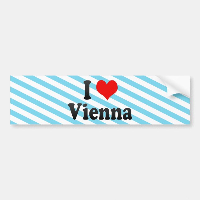 Adesivo Para Carro Eu amo Viena, Áustria (Frente)