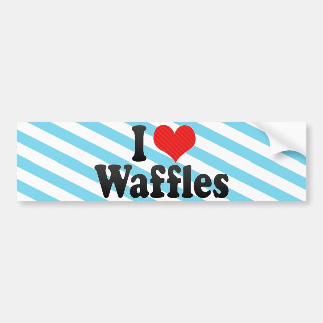 Adesivo Para Carro Eu amo Waffles (Frente)