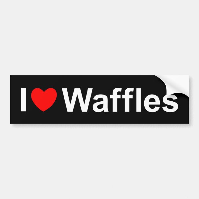 Adesivo Para Carro Eu amo Waffles (do coração) (Frente)