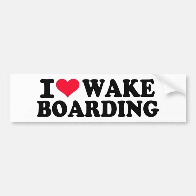 Adesivo Para Carro Eu amo Wakeboarding (Frente)