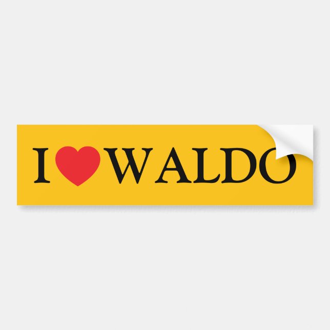 Adesivo Para Carro Eu Amo Waldo (Frente)