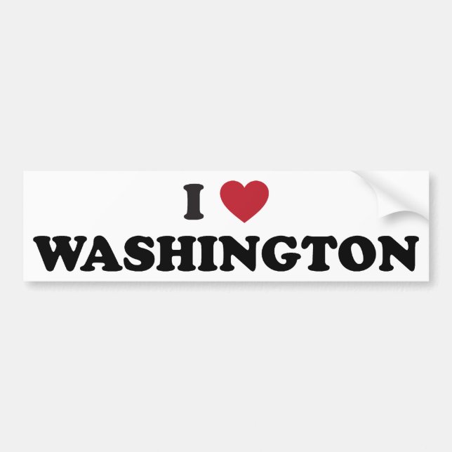 Adesivo Para Carro Eu amo Washington (Frente)
