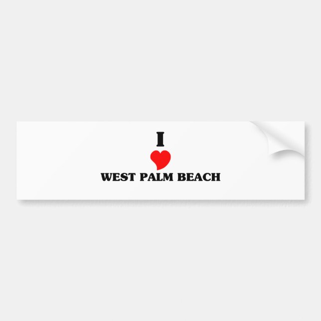 Adesivo Para Carro Eu amo West Palm Beach (Frente)
