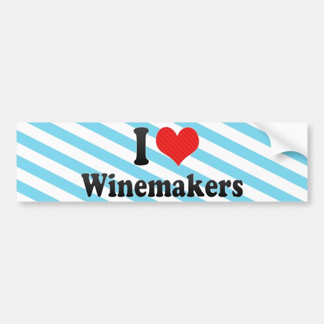 Adesivo Para Carro Eu amo Winemakers (Frente)
