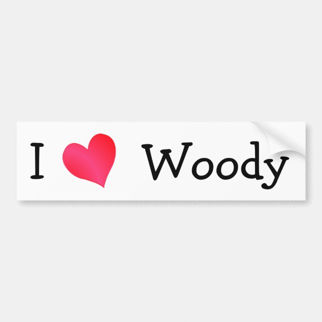 Adesivo Para Carro Eu Amo Woody (Frente)