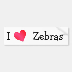 Adesivo Para Carro Eu amo zebras