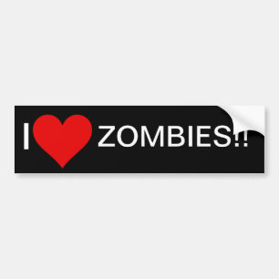 Adesivo Para Carro Eu amo zombis!