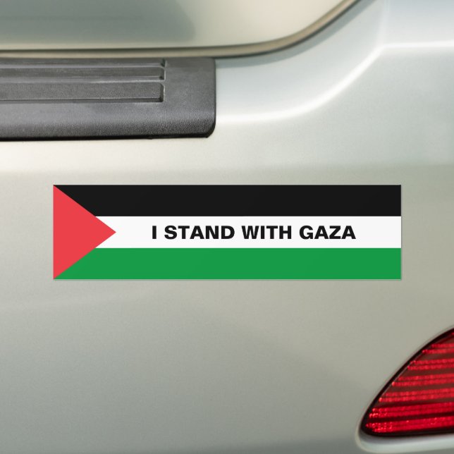 Adesivo Para Carro Eu apoio o texto personalizado de Gaza, a bandeira (No carro)