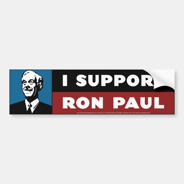 Adesivo Para Carro Eu apoio Ron Paul - azul legal (Frente)
