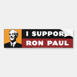 Adesivo Para Carro Eu apoio Ron Paul - laranja