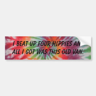 Adesivo Para Carro Eu bati acima quatro hippys