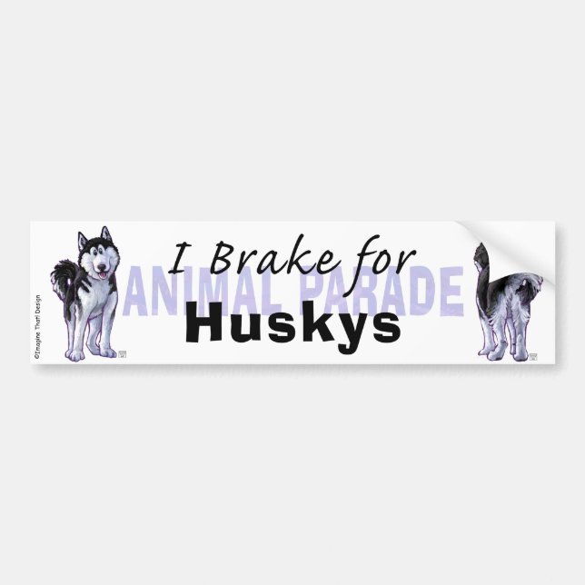 Adesivo Para Carro Eu Braço para Huskys (Frente)