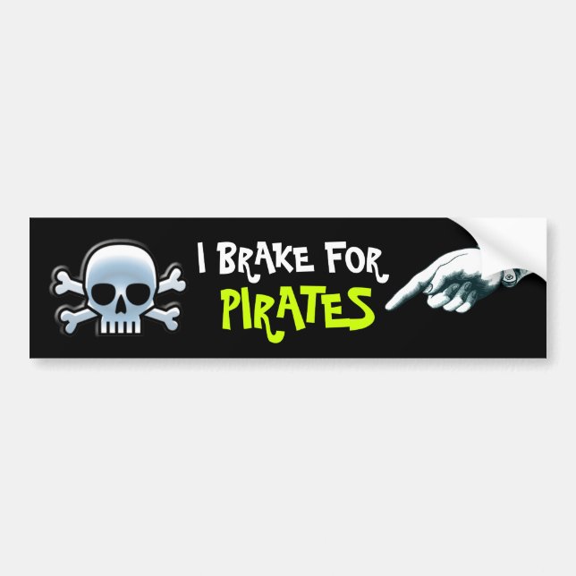 Adesivo Para Carro "Eu Braço Para Piratas" (Frente)
