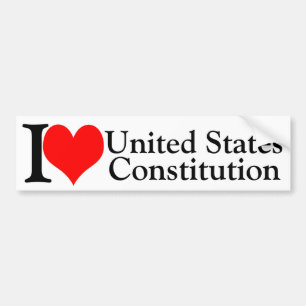 Adesivo Para Carro Eu coração a Constituição dos Estados Unidos