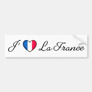 Adesivo Para Carro "Eu coração a França" Orgulho francês "J'adore