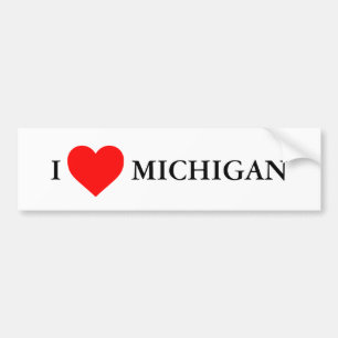 Adesivo Para Carro Eu coração Michigan