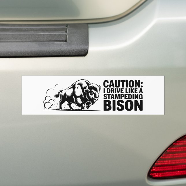 Adesivo Para Carro Eu dirijo como um Bison de Carimbo (No carro)