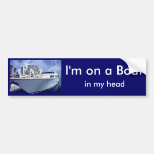 Adesivo Para Carro Eu estou em um barco, em minha cabeça