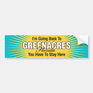 Adesivo Para Carro Eu estou indo para trás a (Greenacres)