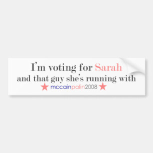 Adesivo Para Carro Eu estou votando para Sarah