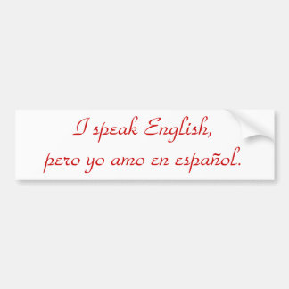 Adesivo Para Carro Eu falo o inglês, en español. do amo do yo do pero
