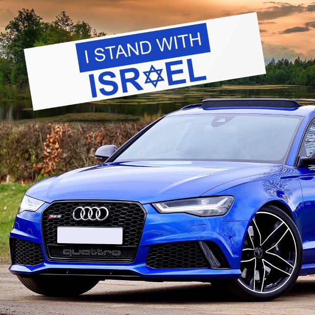 Adesivo Para Carro Eu fico com Israel (Criador carregado)