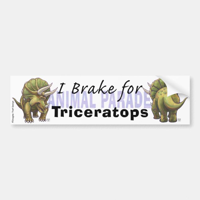 Adesivo Para Carro Eu Freio para Triceratops (Frente)