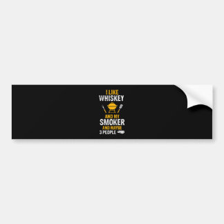Adesivo Para Carro Eu Gosto De Whiskey Meu Fumador 3 Pessoas CHURRASC