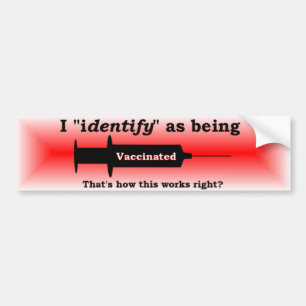 Adesivo Para Carro Eu identifico como sendo vacinado vermelho