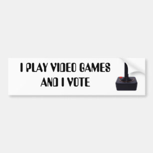 ADESIVO PARA CARRO EU JOGO O VIDEO GAMES E EU VOTO
