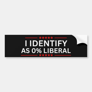 Adesivo Para Carro Eu Me Identifico Como 0% Liberal