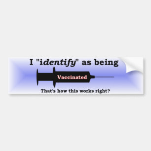 Adesivo Para Carro Eu me identifico como sendo vacinado de azul