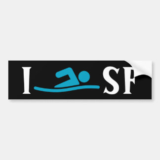 Adesivo Para Carro EU NADO <Your City> Bumpersticker feito sob