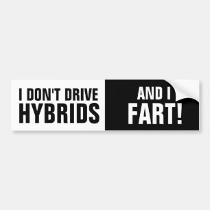 Adesivo Para Carro Eu não conduzo híbrido, e eu Fart