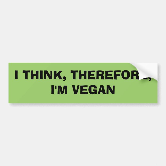 Adesivo Para Carro EU PENSO, CONSEQÜENTEMENTE, eu sou VEGAN (Frente)