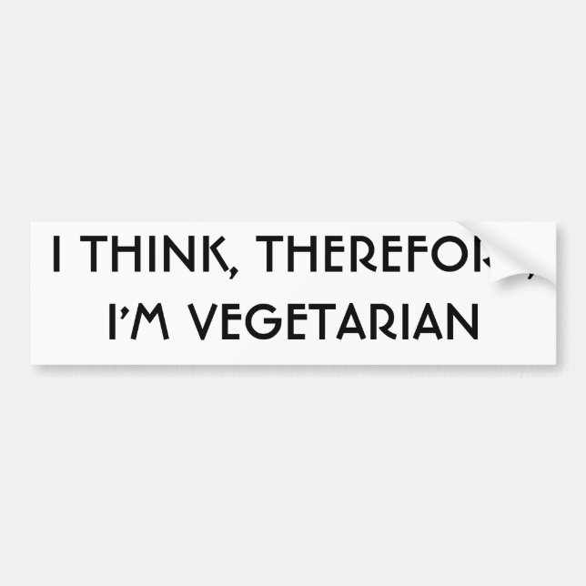 Adesivo Para Carro EU PENSO, CONSEQÜENTEMENTE, eu sou VEGETARIANO (Frente)
