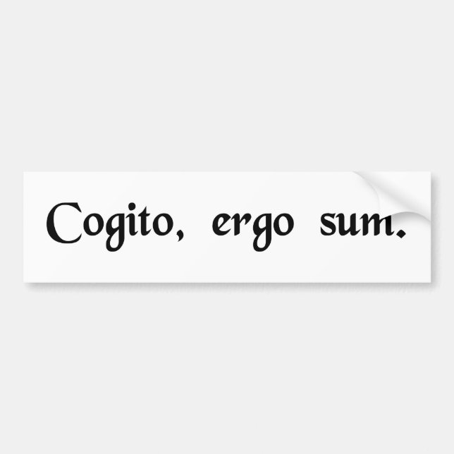 Adesivo Para Carro Eu penso, conseqüentemente mim Am. (Frente)