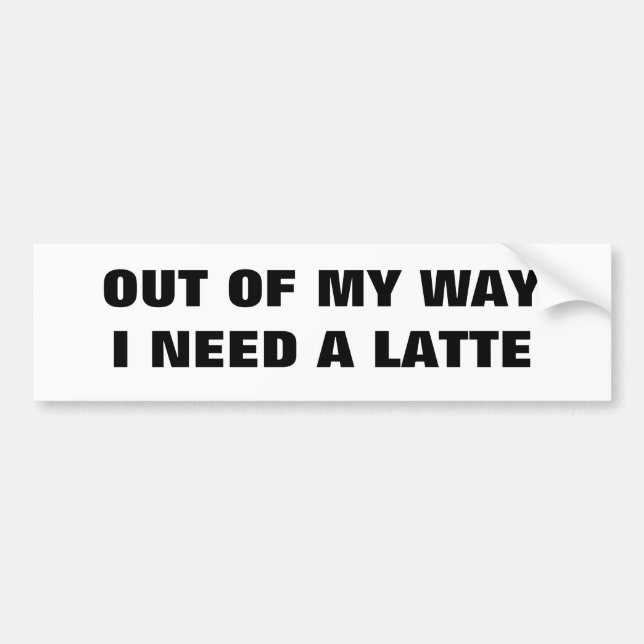 Adesivo Para Carro Eu Preciso de um Latte Clássico (Frente)