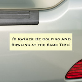 Adesivo Para Carro Eu Preferencialmente De Golfe E Boliche Ao Mesmo T