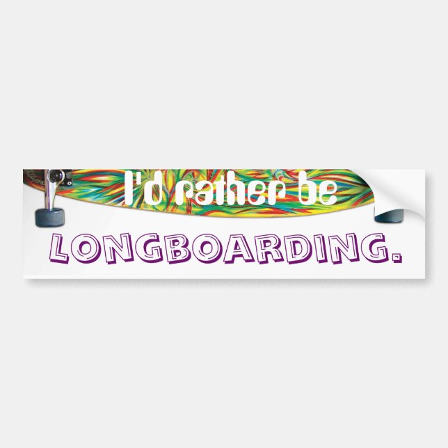 Adesivo Para Carro Eu preferencialmente seria, longboarding (Frente)