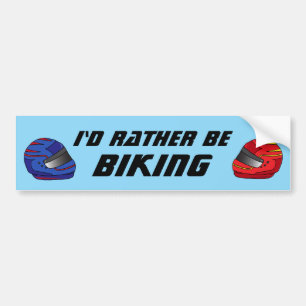 Adesivo Para Carro Eu Preferiria Estar De Bicicleta Divertido Ciclist