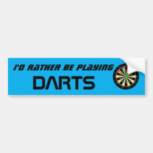 Adesivo Para Carro Eu Preferiria Estar Jogando Dardos Camisa Divertid