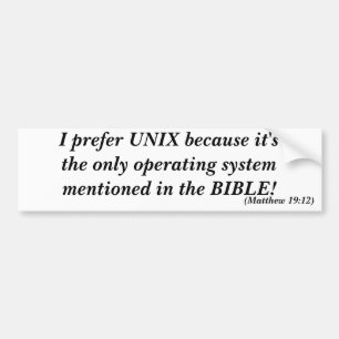 Adesivo Para Carro Eu prefiro UNIX
