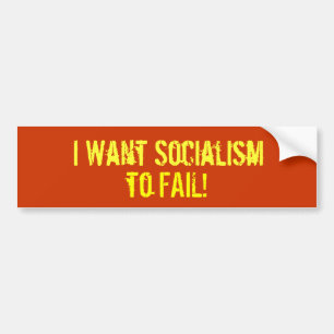 Adesivo Para Carro Eu quero o socialismo, FALHAR!