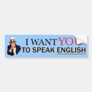 Adesivo Para Carro Eu quero que você fale inglês