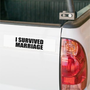 Adesivo Para Carro Eu sobrevivi ao casamento