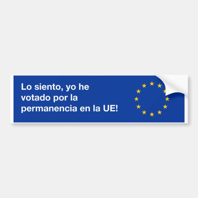 Adesivo Para Carro "Eu sou autocolante no vidro traseiro da UE (Frente)