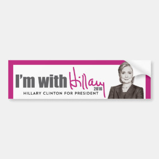 Adesivo Para Carro Eu sou com Hillary - Hillary Clinton para o