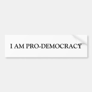 ADESIVO PARA CARRO EU SOU O PRO-DEMOCRACY BUMPER STICKER